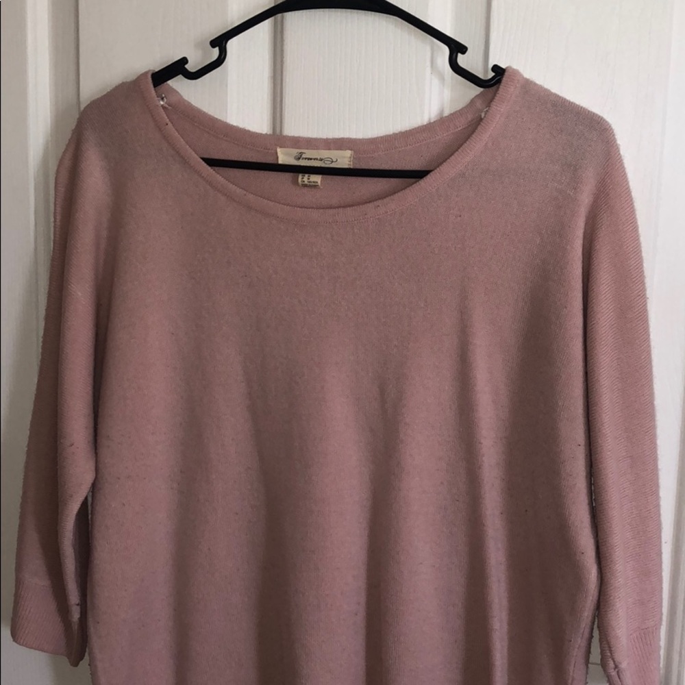 Forever 21 Pink 3/4 sleeve scoop neck sweater